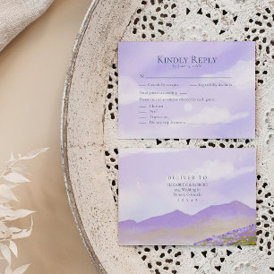 Romantic LIlac Night Landscape Wedding RSVP Card