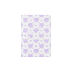 Romantic Lilac & White Hearts Passport Holder