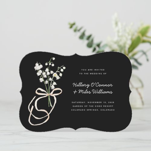 Romantic Lily of the Valley 5x7 Wedding Invitation