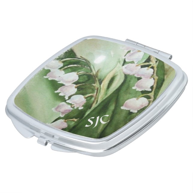 ROMANTIC LILY OF THE VALLEY COMPACT MIRROR (Turned)