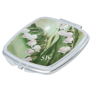 ROMANTIC LILY OF THE VALLEY COMPACT MIRROR