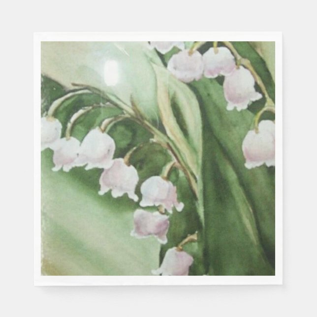 ROMANTIC LILY OF THE VALLEY FLOWER PARTY NAPKINS (Front)