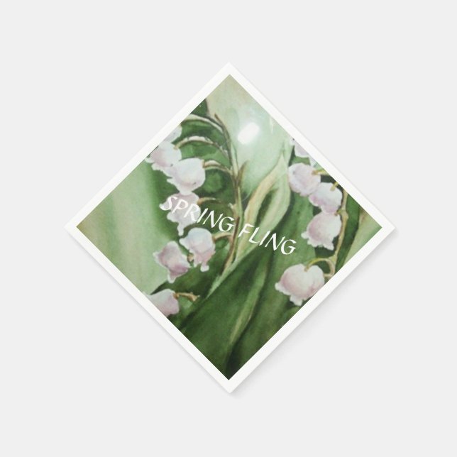 ROMANTIC LILY OF THE VALLEY NAPKINS (Corner)