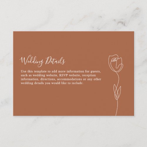 Romantic Line Rose Details Enclosure Card