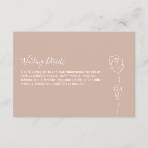 Romantic Line Rose Details Enclosure Card
