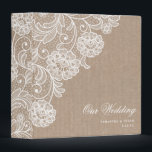 Romantic Linen and Lace Wedding Album Planner 3 Ring Binder<br><div class="desc">This elegant and romantic wedding album (or organizer) design features a beautiful white lace detail over a neutral linen background on the front and back. On the front is elegant customizable text. You can personalize it by adding your names and wedding date. These binders make great photo albums by adding...</div>