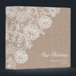 Romantic Linen and Lace Wedding Album Planner 3 Ring Binder<br><div class="desc">This elegant and romantic wedding album (or organizer) design features a beautiful white lace detail over a neutral linen background on the front and back. On the front is elegant customizable text. You can personalize it by adding your names and wedding date. These binders make great photo albums by adding...</div>