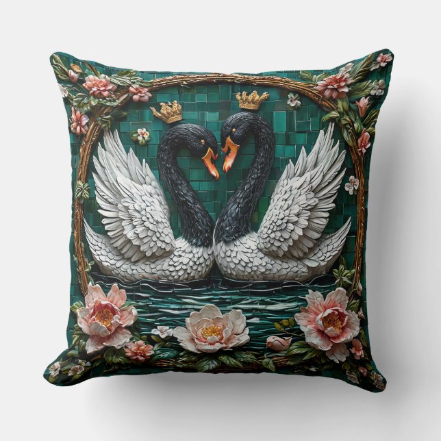 Romantic Love Birds Elegant Decor Throw Pillow (Front)