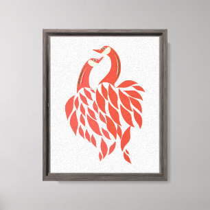 Romantic Love Birds Feng Shui Art – Red Pair Symbo Canvas Print