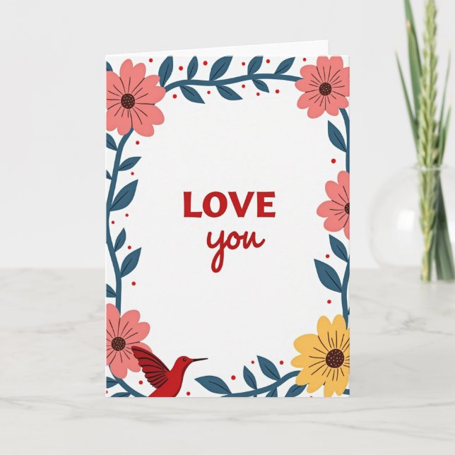 Romantic Love Botanical Card (Front)
