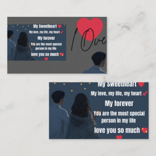 Romantic Love Card for Sweetheart Cute Couple Lo