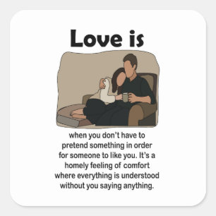 Romantic Love Couple Quote Wedding Party Square Sticker