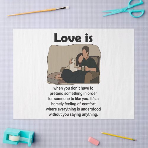 Romantic Love Couple Quote Wedding Party Tissue Paper