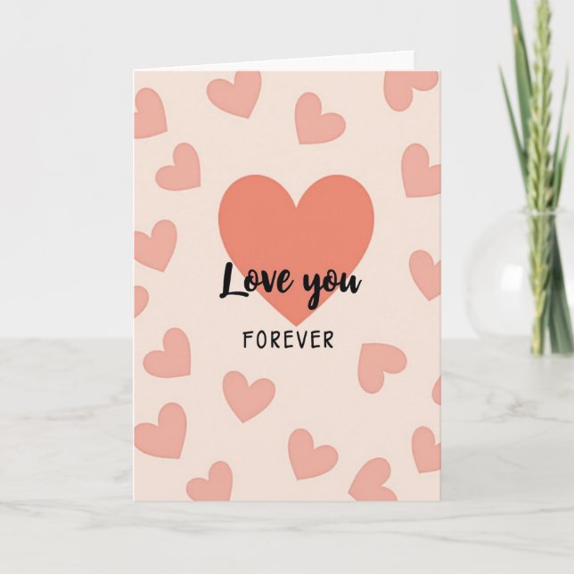 Romantic Love Forever Hearts Card (Front)