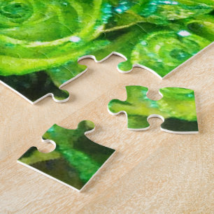 Romantic Love Green Valentine Glitter Roses Jigsaw Puzzle