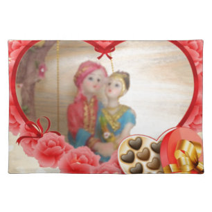 Romantic Love Heart Art Print Cloth Placemat