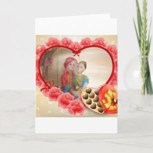 Romantic Love Heart Art Print Holiday Card
