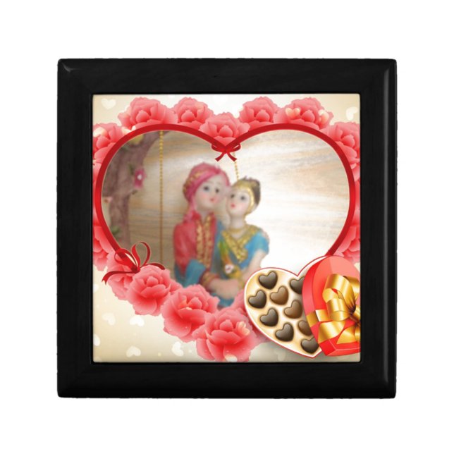 Romantic Love Heart Art Print Jewelry Box (Front)