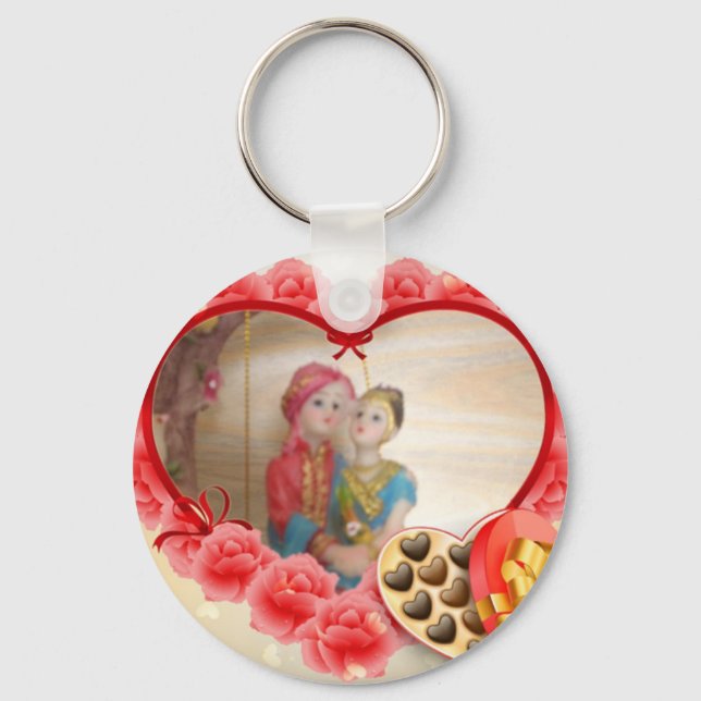 Romantic Love Heart Art Print Keychain (Front)