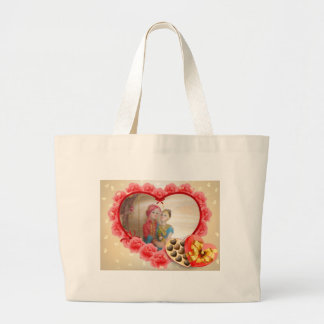 Romantic Love Heart Art Print Large Tote Bag