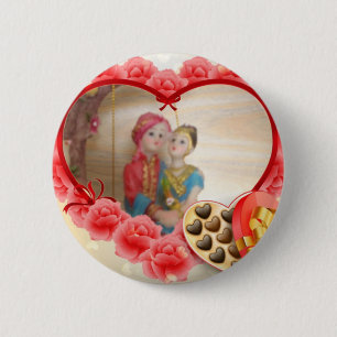Romantic Love Heart Art Print Pinback Button