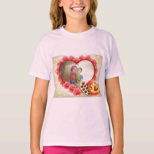 Romantic Love Heart Art Print T-Shirt (Front)