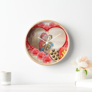 Romantic Love Heart Art Print Wall Clock