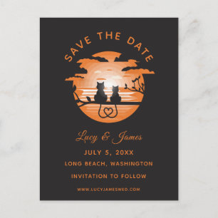 Romantic Love Heart Cats Postcard