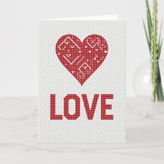 Romantic Love Heart Classic Card (Front)