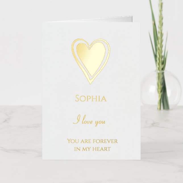 Romantic Love Heart Forever Foil Greeting Card (Front)