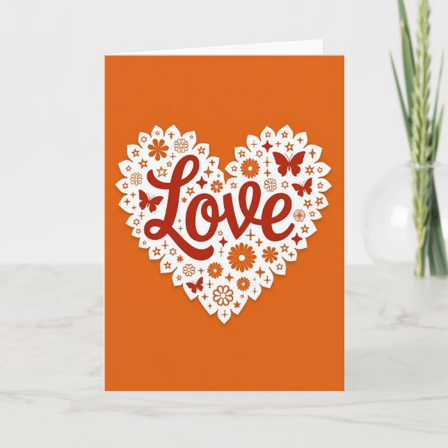 Romantic Love Heart Greeting Card (Front)