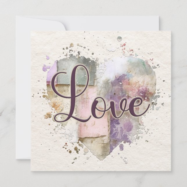 Romantic Love Heart  Note Card (Front)
