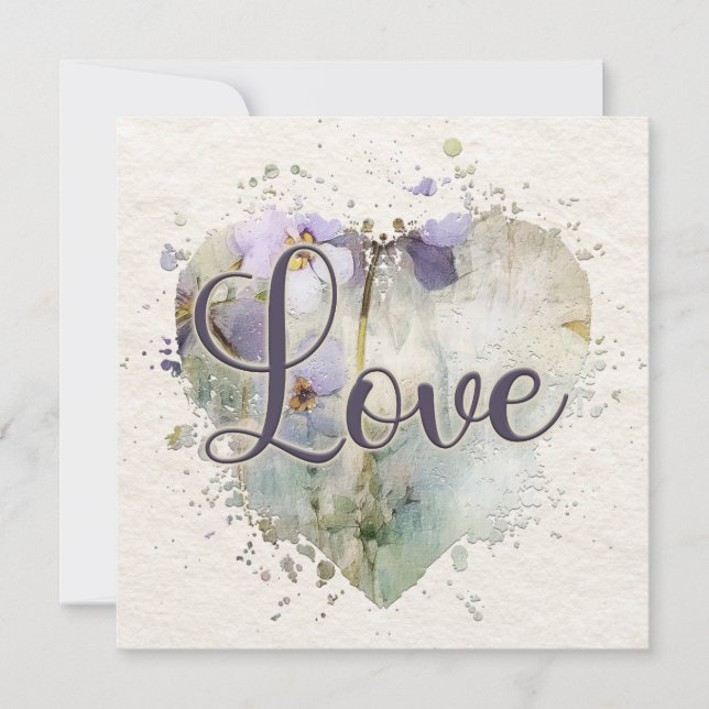 Romantic Love Heart Note Card  (Front)