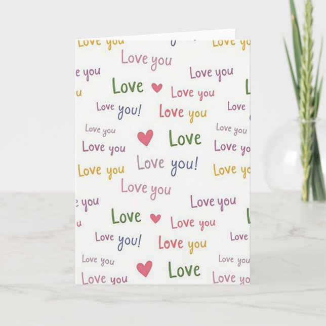 Romantic Love Heart Pattern Card (Front)