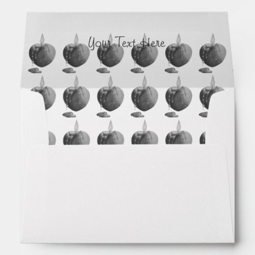 romantic love heart shaped candle wedding design envelope