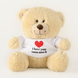 Romantic love heart teddy bear with custom message