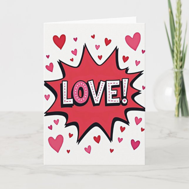 Romantic Love Hearts Card (Front)