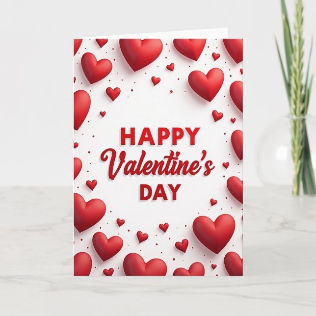 Romantic Love Hearts Classic Card (Front)