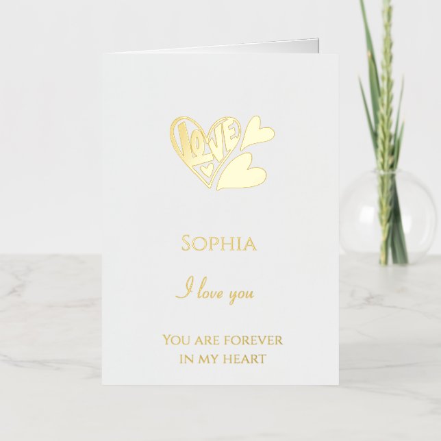 Romantic Love Hearts Foil Greeting Card (Front)