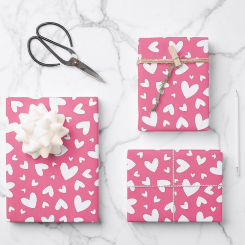 Romantic Love Hearts Pattern  Wrapping Paper Sheets