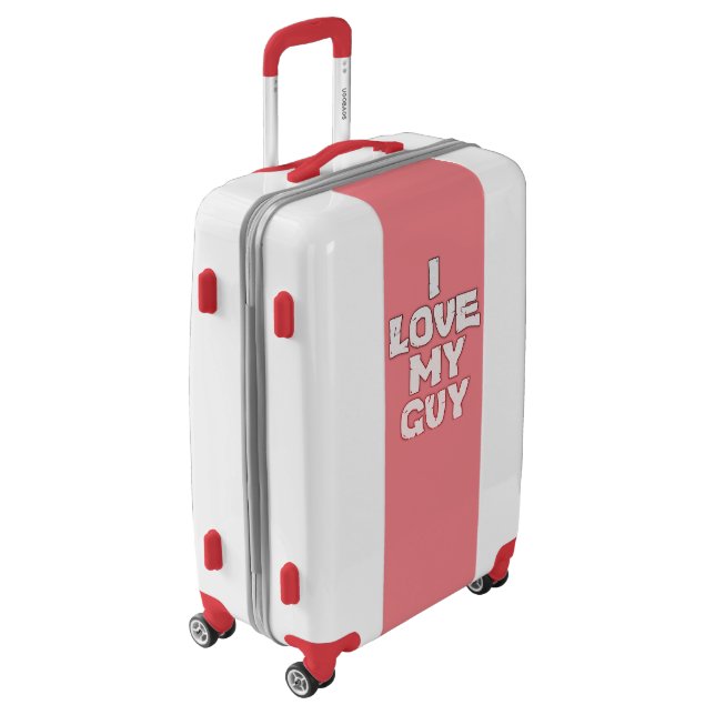 Romantic Love – I Love My Guy Text Design Luggage (Rotated Left)