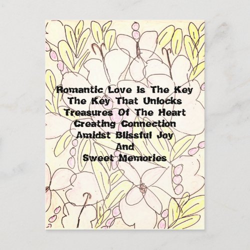 Romantic Love Is The Key  Postcard