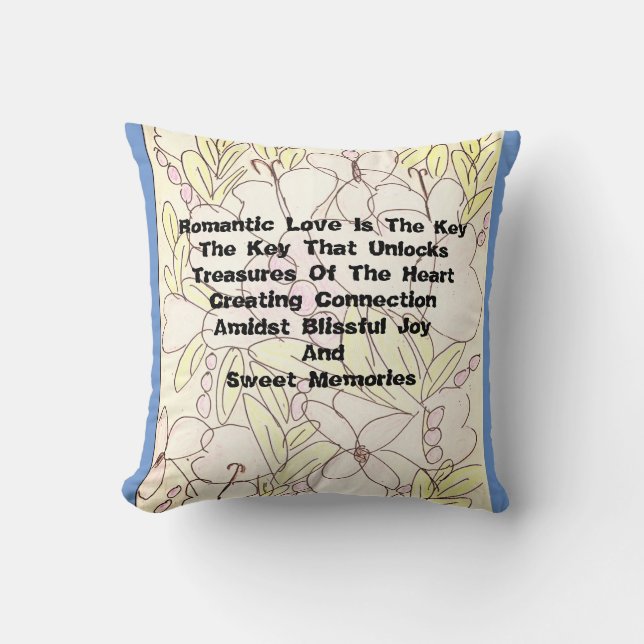Romantic Love Is The Key Throw Pillow (Front)