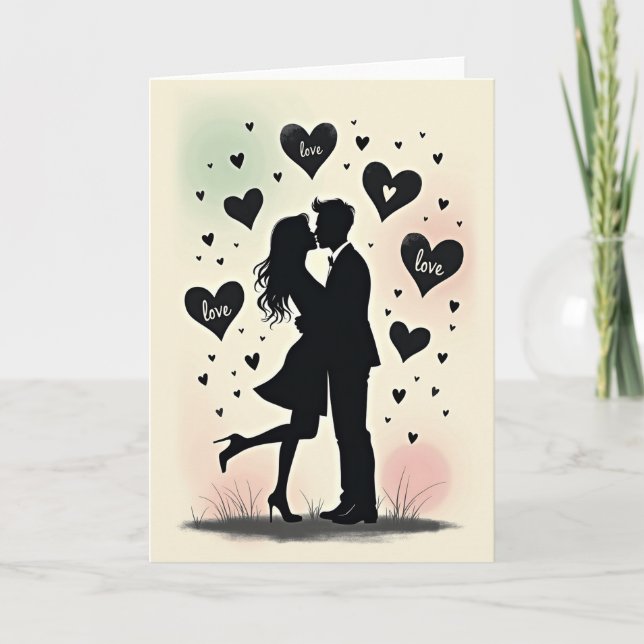 Romantic Love Kiss Card (Front)
