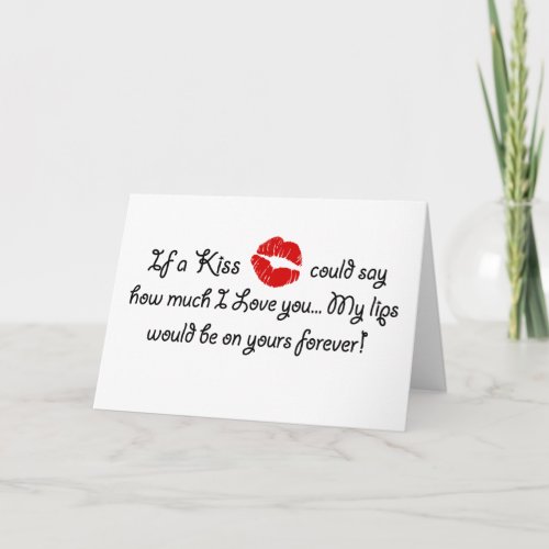 Romantic Love Kiss Quote Kissing Romance quotation Card