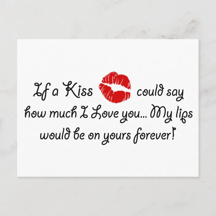 Kissing Images With Quotes Personalized Romantic Love Kiss Quote Kissing Romance Quotation Postcard |  Zazzle.com