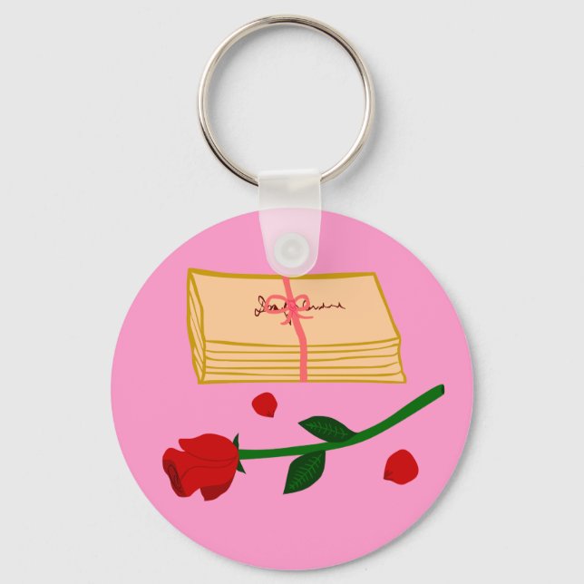 Romantic Love Letters Keychain (Front)