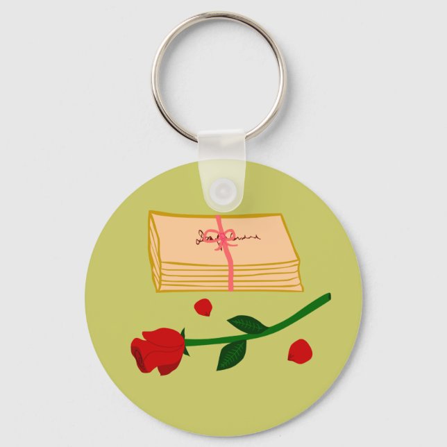 Romantic Love Letters Keychain (Front)