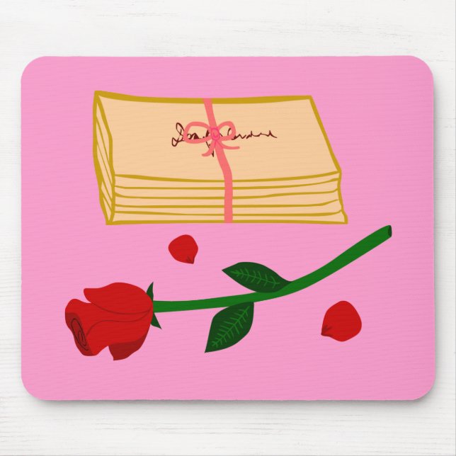 Romantic Love Letters Mouse Pad (Front)