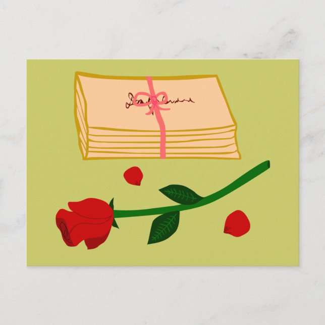 Romantic Love Letters Postcard (Front)